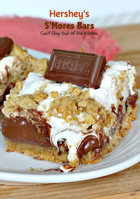 Hershey’s S’Mores Bars – IMG_3515 Smores Desserts, Outrageous Brownies, Hershey Recipes, Smores Bar, S Mores Bars, Smores Dessert, Homemade Graham Cracker Crust, Smore Recipes, Leftover Candy