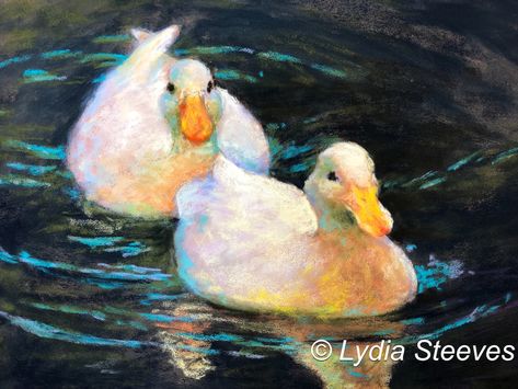 Incredible Paintings, Goose Drawing, Soft Pastels Drawing, Market Art, Soft Pastel Art, Duck Art, Gouache Art, Paper Animals, White Ducks