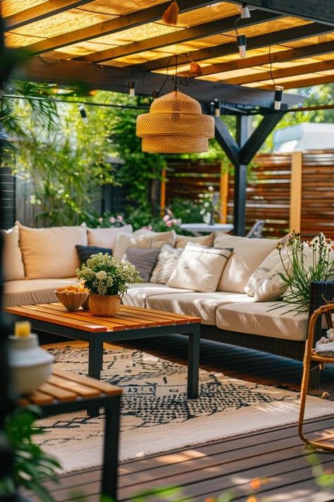 How To Cool Outdoor Spaces: Comfortable Living Areas Cool Outdoor Spaces, Outdoor Lounge Ideas, Scandinavian Patio, Small Urban Garden, Small Outdoor Patios, Ultimate Backyard, Outdoor Patios, Cozy Patio, Outdoor Living Design