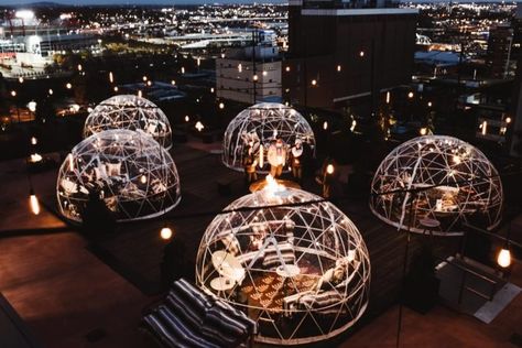 Cozy Up In A Rooftop Igloo For Drinks And A View At The Bobby Hotel In Downtown Nashville Christmas In Nashville, Nashville Bars, Nashville Vacation, Tennessee Travel, Rooftop Lounge, Nashville Trip, Tennessee Vacation, To Infinity And Beyond, Rooftop Bar