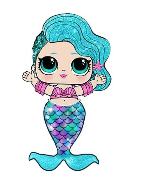 Glitter Party Decorations, Lol Doll Cake, Doll Drawing, Diy Cake Topper, Mermaid Coloring Pages, Doll Party, Glitter Party, Doll Cake, Mermaid Coloring