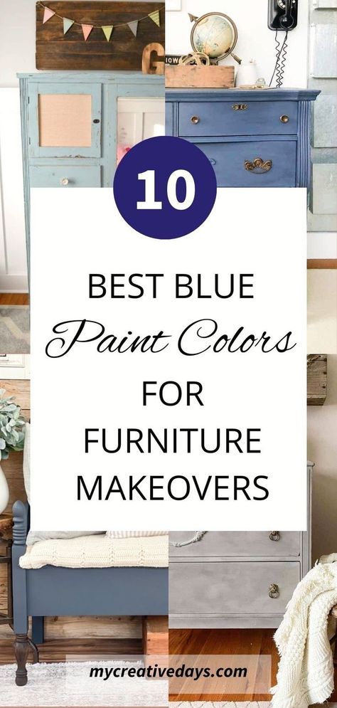 Farmhouse Furniture Paint Colors, Blue Paint Colors For Furniture, Slate Blue Paint Colors, Paint Colors For Furniture, Slate Blue Paint, Colors For Furniture, Blue Furniture Paint, Denim Blue Paint, Furniture Paint Colors