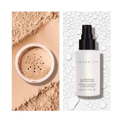 COVER FX Illuminating Setting Powder Duo - Light - Lightweight Finishing Powder - Sets Makeup All-Day Cover Fx, Finishing Powder, Setting Powder, Beauty And Personal Care, Foundation, Spray, Makeup, Make Up