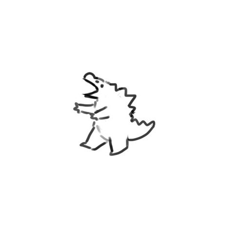 Chibi Godzilla, Godzilla Drawing, Phone Doodle, Godzilla Art, Mini Doodle, Funny Doodles, Mini Drawings, Class Ideas, Art Icon