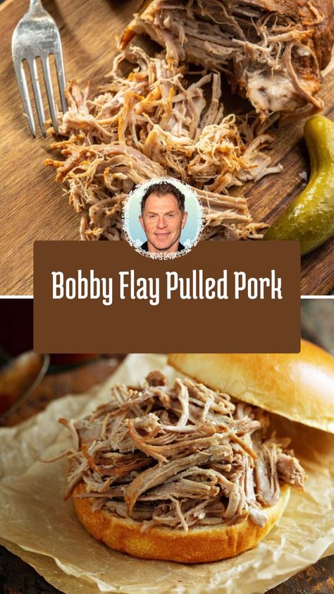 This easy and flavorful Bobby Flay Pulled Pork is perfect for a weekend meal or gathering. Slow-cooked with a blend of spices and a splash of Coke, the pork turns out incredibly tender and juicy. Serve it with your favorite barbecue sauce for a delicious, mouth-watering dish that’s perfect for tacos, sandwiches, or on its own. Tyler Florence Pulled Pork Recipe, Barbecue Sandwiches Pork, Small Batch Pulled Pork, Pulled Pork Sandwiches Recipe, Coke Pulled Pork, Queso Fundido Recipe, Grilled London Broil, Pork Barbecue, Bbq Pork Recipes