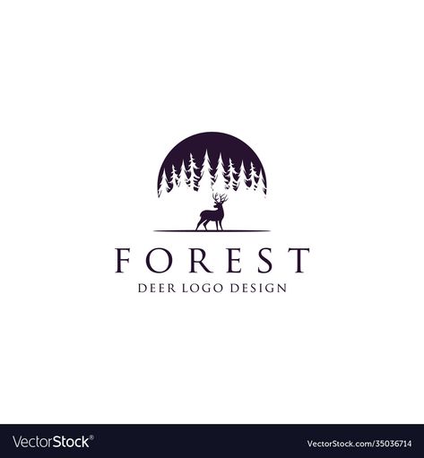 Deer Logo Ideas, Forest Logo Design Ideas, Winter Logo Design, Forest Logo Design, Evergreen Logo, Pine Tree Logo, Landscaping Logo, Mystic Logo, Forest Logo