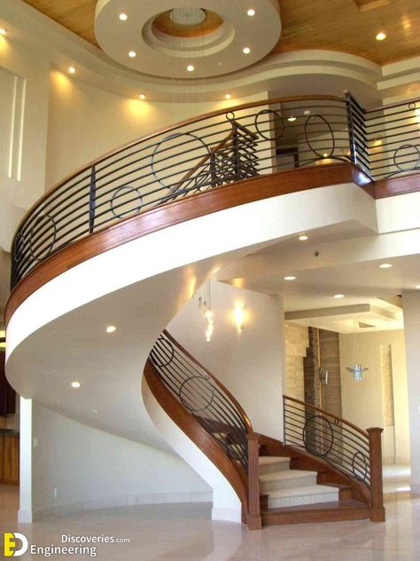 Unique  Stair Design Ideas That Will Stop You In Your Tracks | Engineering Discoveries سلالم حلزونية, Open Basement, Design Stairs, درج السلم, Luxury Staircase, Wrought Iron Staircase, Stairway Decorating, Stairs Makeover, Stairs Ideas