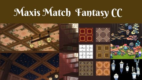 A list of Maxis Match Fantasy CC for the Sims 4, featuring cc creators Kirsicca and remysa Maxis Match Fantasy Cc, Fantasy Furniture, Rune Stones, Fantasy Setting, Cottage Core, Maxis Match, Sims Cc, Fantasy World, Antique Furniture