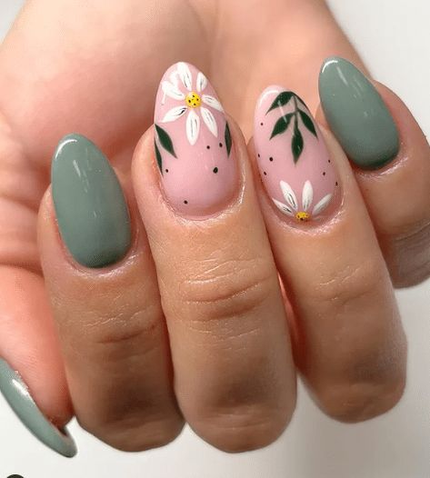 Flower Gel Nails, Cottagecore Nails, Sunflower Nails, Nagel Inspo, Facepaint, Nail Designs Spring, Witchy Vibes, Classy Nails, Floral Nails