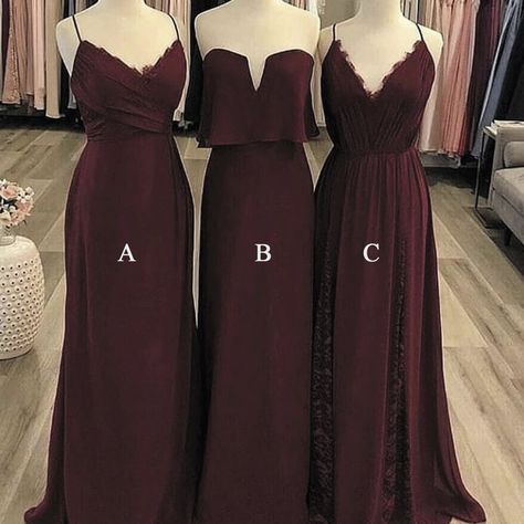 Halloween Bridesmaid Dress, Wedding Guest Dress Lace, Gothic Bridesmaids, Bridesmaid Dresses Burgundy, Dark Red Bridesmaid Dresses, Dark Romantic Wedding, Burgundy Bridesmaid Dress, Dark Wedding Theme, Black Wedding Gowns