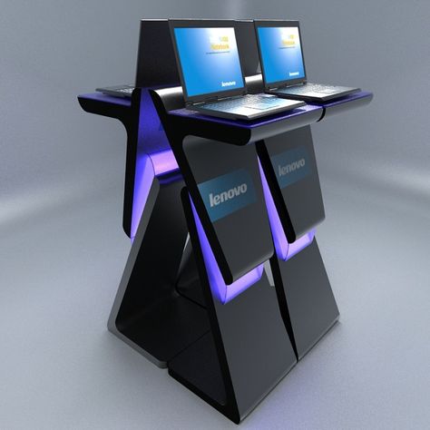 Pos Design, Laptop Display, Products Display, Exhibition Stall Design, Pos Display, Exhibition Stall, Kiosk Design, Stall Designs, Exhibition Stand Design