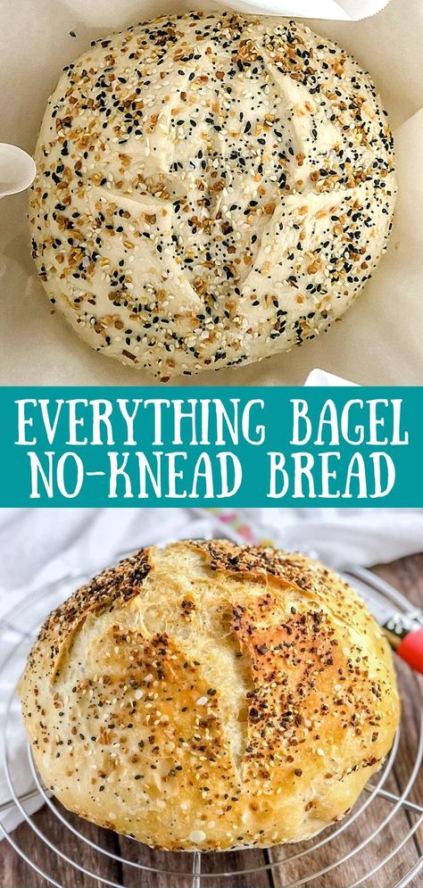 Everything Bagel Bread, Stuffed Breads, Bagel Bread, Pudding Chia, Dutch Oven Bread, Bread Maker Recipes, Knead Bread, Artisan Bread Recipes, Dutch Oven Recipes