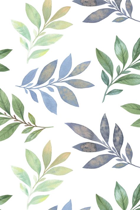 Leaves Illustration Pattern, Exotic Drawing, Leaf Illustration Pattern, Vintage White Background, Printable Cutouts, Vintage Textiles Patterns, Drawing Spring, Illustration Leaves, Watercolour Leaves