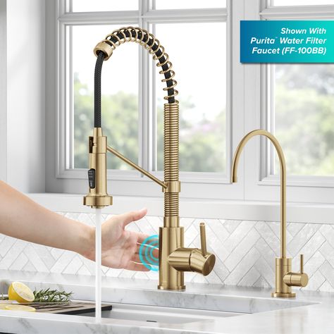 Gold Kitchen Faucet, Commercial Kitchen Faucet, Touchless Kitchen Faucet, Touchless Faucet, Kitchen Faucet With Sprayer, Faucet Kitchen, Brass Kitchen Faucet, Pull Out Faucet, Faucet Design