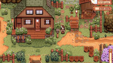 🌿🌼🍃 a little vanilla farm wip! i can’t wait for the update to come to console so i can play it while cosy in bed with my switch~ 🌱 #sdv #stardewvalley #stardew Stardew Valley Farm, Stardew Farms, Stardew Valley Layout, Stardew Valley Tips, Stardew Valley Farms, Farm Layout, Farm Design, Stardew Valley, The Valley