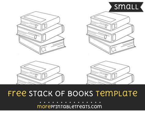 Free Stack Of Books Template - Small Books Template, School Theme, School Themes, Book Template, Stack Of Books, Crafty Craft, Takeout Container, Cut Out, Books