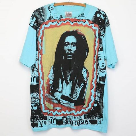 💙 Vintage Bob, Vintage Band Tees, All Over Print Shirt, Weird Shirts, Dope Fashion, Tour Shirt, Bob Marley, Retro Outfits, Band Tees