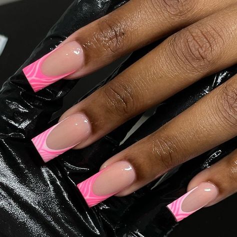 Classy Square Nails, Basic Acrylic Nails, Y2k Nails Short, Coloring Nails, Nails Long Acrylic, Carnival Nails, Ambre Nails, Acrylic Nails Long, Pink Tip Nails