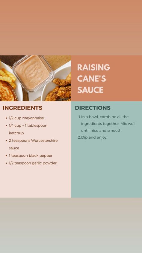 Raisin Cains Sauce, Kane Sauce Recipe, Came Sauce Recipe, Diy Canes Sauce, Raising Cane’s Dipping Sauce, Raising Cains Sauce Recipe, Homemade Raising Canes Sauce, Cains Sauce Recipe, Rasing Canes Copycat Sauce