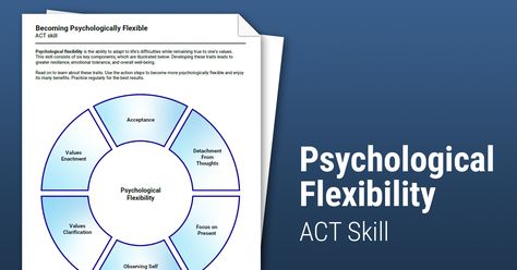 Psychological flexibility is the capacity to adapt to difficult experiences while remaining true to one’s values. Acceptance and Commitment Therapy... Psychological Flexibility, Acceptance And Commitment Therapy, Self Value, Mindfulness Exercises, Assessment Tools, Therapy Worksheets, Psychology, Acting, Meant To Be