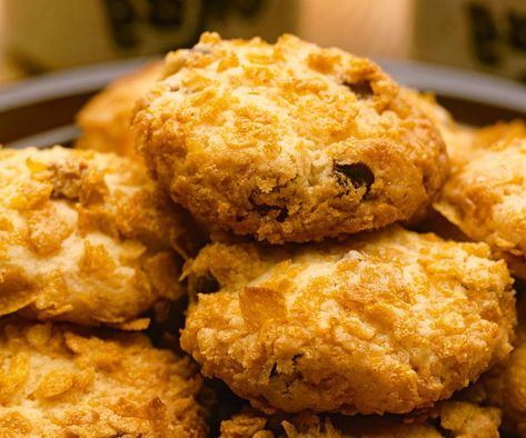 Cornflake Recipes, Cornflake Cookies Recipe, Cornflake Cookies, Cereal Dessert, Anzac Biscuits, Ginger Biscuits, Biscuit Cake, Biscuit Cookies, Tea Cakes