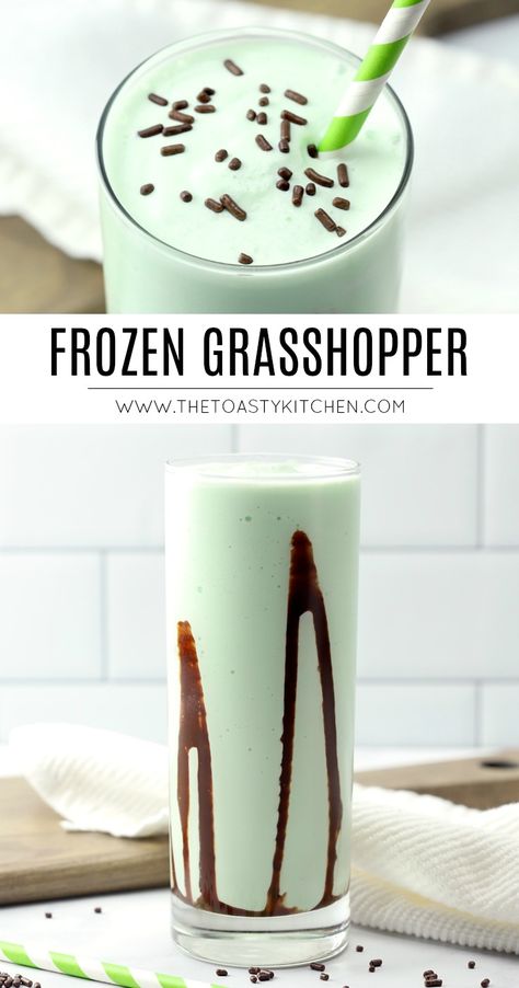 Grasshopper Drink Recipe, Grasshopper Drink, Grasshopper Recipe, Popular Drink Recipes, Frozen Drinks Alcohol, Slushy Drinks, Peach Vodka, Ice Cream Drinks, Low Calorie Drinks