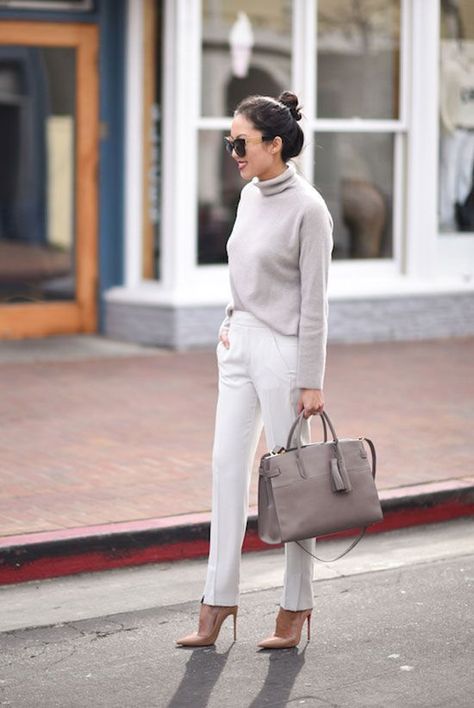 Classy Office Wear, Work Outfits Frauen, Classy Office, Fall Fashion Coats, Kendall Schmidt, Style Casual Chic, Grey Turtleneck Sweater, Summer Work Outfits, Casual Work Outfit