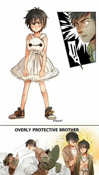 Big Hero 6 Overprotective Brother, Protective Brother, Big Hero 6 Comic, A More, Hiro Big Hero 6, Futurisme Retro, Hiro Hamada, Cartoon As Anime, Desen Anime