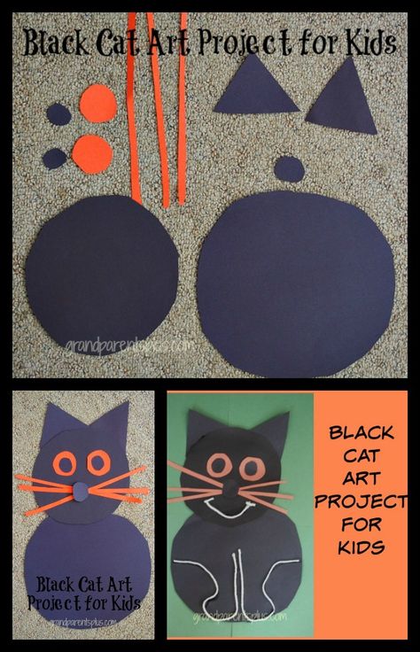 Black Cat Art Project for Kids Black Cat Activities For Preschool, Black Cat Craft Preschool, Black Cat Crafts For Kids, Black Cat Craft, Halloween Cat Crafts, Dogs Crafts, Library Job, Cat Crafts Preschool, Cheap Fall Crafts For Kids