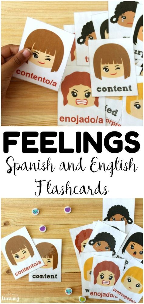 These printable Spanish feelings flashcards are wonderful for ESL students, Spanish class, and early learners! Great for literacy centers! #lookwelearn #spanish #esl #espanol #spanishforkids #literacy #literacycenters Spanish Feelings, Feelings Flashcards, Character Education Activities, Homeschool Foreign Language, Homeschool Styles, Spanish Flashcards, Preschool Skills, Preschool Spanish, Teacher's Desk