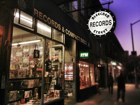 Bleecker Street Records is now a Starbucks. Bleeker Street Nyc, Nyc Record Store, Record Store Exterior, Bloxburg City, Store Exterior, Greenwich Village Nyc, Vinyl Record Shop, Bleecker Street, Vinyl Store