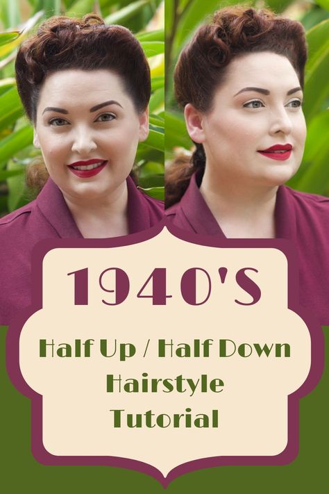 Easy 1940s Hairstyles, 1940s Hairstyles Tutorial, 1930 Hair, 1940s Hairstyles For Long Hair, 1940 Hairstyles, 1940's Hairstyles, 40s Hair, Pin Up Hairstyles, Hair History