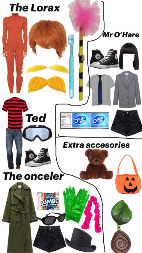 Lorax Group Costume, The Lorax Halloween Costume, Lorax Halloween Costumes, Lorax Halloween, Lorax Costume, Halloween Group, Cute Group Halloween Costumes, Group Of 4, Halloween Costume Idea