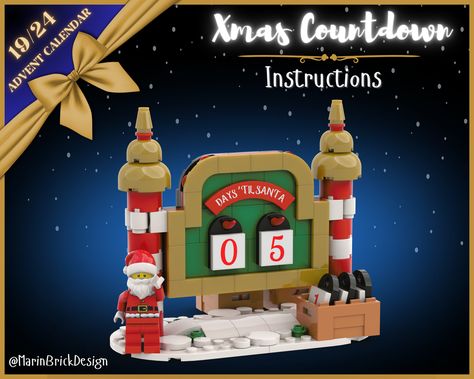 LEGO MOC-167428 Lego Christmas Countdown MOC - Lego Winter Village MOC - building instructions and parts list. Halloween Lego, Lego Gingerbread House, Lego Christmas Ornaments, Lego Plans, Christmas Lego, Lego Christmas Village, Lego Winter Village, Xmas Village, Lego Advent Calendar