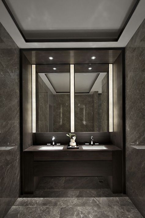 Restaurant Bathrooms, Luxury Bathroom Master Baths, Bad Inspiration, Toilet Design, Apartment Bathroom, Trendy Bathroom, Bathroom Spa, Bad Design, Bathroom Light Fixtures