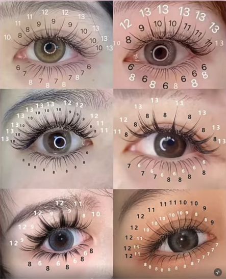 Peekaboo Color Lash Extensions, Anime Eyelash Extensions Mapping, Manga Lashes Extensions Map, Anime Style Lash Extensions, Lash Mapping Eyelash Extensions Wispy, Anime Lash Extensions Mapping, Korean Lash Extensions, Eyelash Extensions Korean, Manga Lashes Extensions