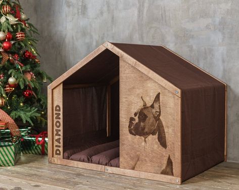 Luxury Dog House, Indoor Dog Bed, Wood Dog House, Modern Dog Houses, Portraits Pop Art, Indoor Dog House, Wooden Dog House, Dog House Bed, Large Dog House