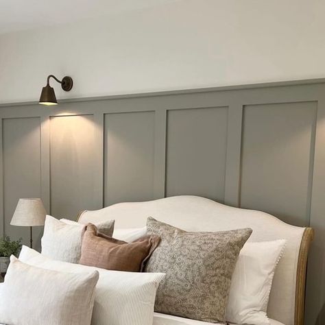 Bedroom Ideas Wall Lights, Built In Bedside Lights, Bedroom Main Light, Lights Beside Bed, Bedside Lights Wall Mounted, Hardwick White, Cottage Bedrooms, Bedroom Details, Wall Panels Bedroom