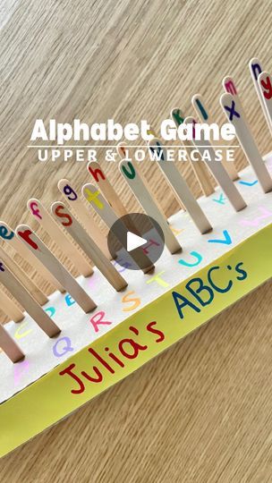 214K views · 22K reactions | Does your kid confuses lowercase with uppercase letters? Try this!. Kids will move to recognize the lower case and match the letter with the correct uppercase. We reused a little cardboard box we had at home and made the lower case letters on popsicle sticks. Super easy to make and great for your little ones to practice and learn the alphabet💞♻️.

To make this activity you’ll need:
* A piece of cardboard 
* markers
*popsicle sticks
*Cutter or knife 

Kids absolutely loved it❣️We hope you like it✨ Don’t forget to save this post for later or share it with someone who might like it or need it.

❌ We don’t authorize to share this video on your feed. (Stories are fine)
.
.
.
.
.
.
.
.
.
#earlychildhoodeducation #playlearningideas #playlearngrow #kidsactivities #pre Popsicle Stick Letters, Academic Activities, Stick Letters, Letter Matching Activities, Matching Activities, Waldorf Homeschool, Busy Activities, Learn The Alphabet, Kids Work