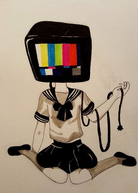 Just a sketch  #TV #head #oc #ink Wedding Icon, Tv Head, Anime Poses, Tv, Humanoid Sketch, Disney Princess, Disney Characters, Drawings, Anime