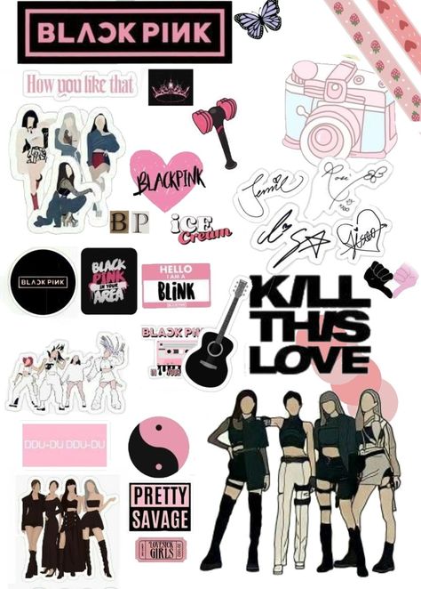 Blackpink Stickers, Oil Pastel Drawings Easy, Black Pink Background, Free Printable Stickers, Animation Art Sketches, Oil Pastel Drawings, Mirror Stickers, Pink Posters, Instagram Ideas Post