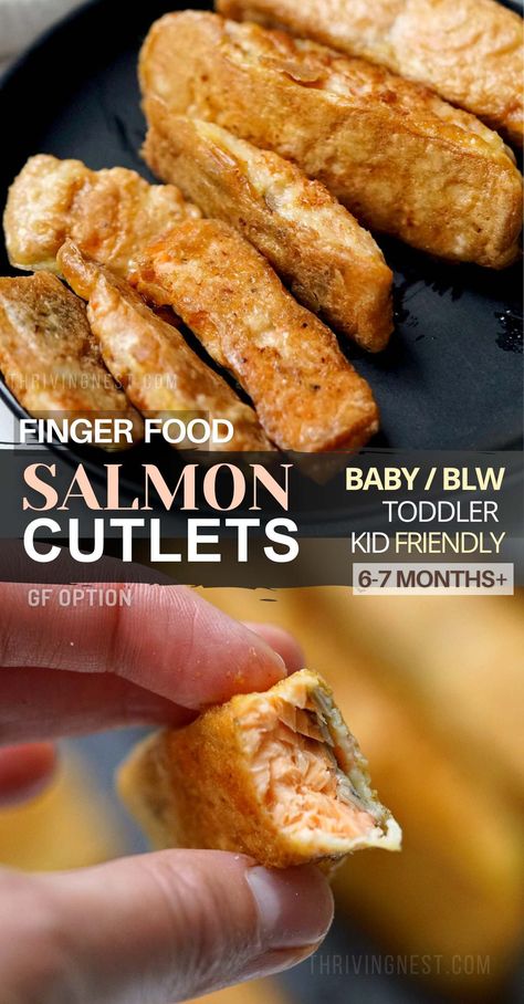 Salmon Patties For Babies, Salmon For 8 Month Old, Salmon Recipe For Baby, Blw Salmon Recipe, Salmon Toddler Recipe, Toddler Salmon Recipe, Baby Salmon Recipe, Salmon Baby Led Weaning, Salmon For Toddlers