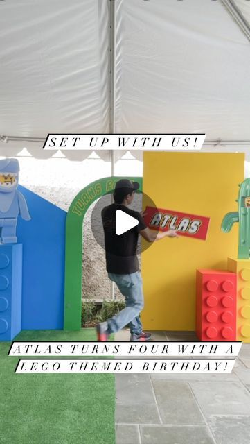 BALLOONS & RENTALS | Event Designer on Instagram: "Watch us set up Atlas’ Lego themed 4th birthday backdrop ✨ We loved bringing back another Lego themed backdrop, this time with Atlas’ favorite characters. Thank you so much for having us @kapenland ✨ DM us today to book with backdrop options starting at $1000+ (minimums required for delivery orders) many self pickup options to choose from! We specialize in event design, backdrop and balloons for all occasions! @thesimpleluxeevents Love our props and backdrops? Purchase these awesome Lego plinths today @thesimpleluxebuilds Dm to inquire! . . . . . #partybackdrop #partyballoons #balloons #balloongarland #balloonbackdrop #backdrop #backdroprentals #events #eventbackdrop #eventrentals #eventplanner #weddingbackdrop #photobackdrop #phot Lego Birthday Party Backdrop, Lego Party Backdrop, Lego Balloon Garland, Lego Party Balloons, Lego Backdrop, Lego Themed Birthday Party, Lego Balloons, Lego Sports, Awesome Lego