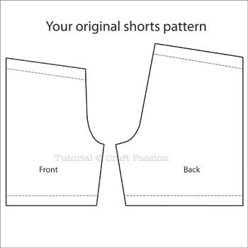 Tutorial: Altering Sewing Patterns - Shorts Length | Free Pattern & Tutorial at CraftPassion.com Elastic Shorts Pattern, Sleeping Shorts Pattern, Diy Shorts Pattern Free Sewing, Short Patterns Sewing Free, Shorts Sewing Pattern Free, Free Shorts Sewing Pattern, Toddler Shorts Pattern, Boy Shorts Pattern, Celana Boxer