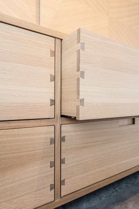 Danish Dove Tail 5 — Danish Dovetail Finishes Board, Dove Tail, Cabinet Detailing, Joinery Design, Wood Details, Wood Detail, Kitchen Drawers, Dovetail Drawers, Drawer Fronts