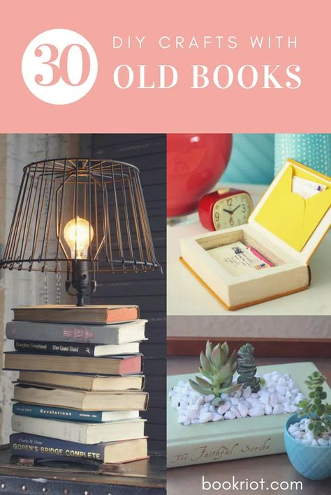 30 Easy To Advanced DIY Crafts With Old Books You Can Do | Book Riot Old Books Crafts, Crafts With Book Pages, Crafts With Old Books, Upcycled Books Crafts, Old Book Art, Diy Old Books, Diy Box Crafts, Books Diy, Books Crafts