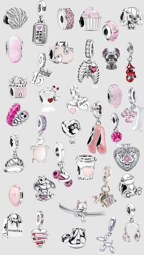 #pandora Aesthetic Pandora Charms, Classy Jewelry, Pandora Bracelets, Girly Jewelry, Pandora Charms, Vision Board, Charms, Wallpapers, Bracelet