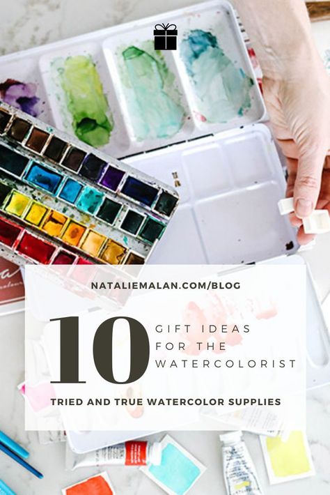 The 10 best Watercolor supplies for Christmas gifts or any time of the year. My favorite supplies for professionals or anyone just starting out. Gifts For Watercolor Artist, Watercolor Art Gift Ideas, Watercolor Gifts Ideas, Watercolor Painting Gift Ideas, Watercolor Palette Boxes, Watercolor Gift Ideas, Watercolour Tips, Best Watercolor Paper, Art Supplies Gift