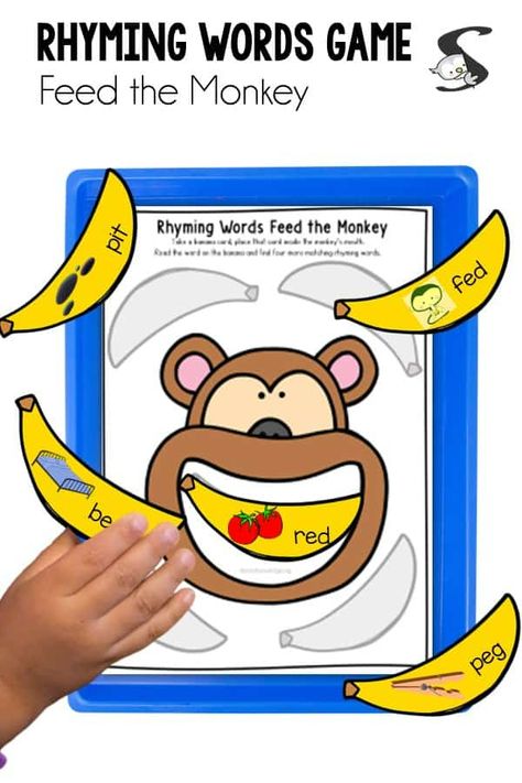 Rhyming Activities Kindergarten, Rhyming Words Activity, Rhyming Word Game, Printable Hands, Rhyming Words Activities, Rhyming Games, Activity For Kindergarten, Pocket Chart Activities, Rhyming Pictures