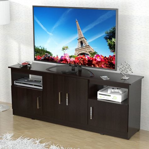 Found it at Wayfair - Gloucester TV Stand Flat Screen Tv Stand, 60 Tv Stand, Tv Stand Wayfair, Tv Stand Cabinet, Diy Tv Stand, Wooden Tv Stands, Wooden Tv, Tv Stand Console, Cool Tv Stands